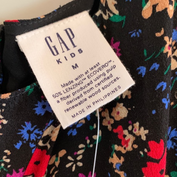 NWT GAP Black Floral Kids Dress - Picture 2 of 8